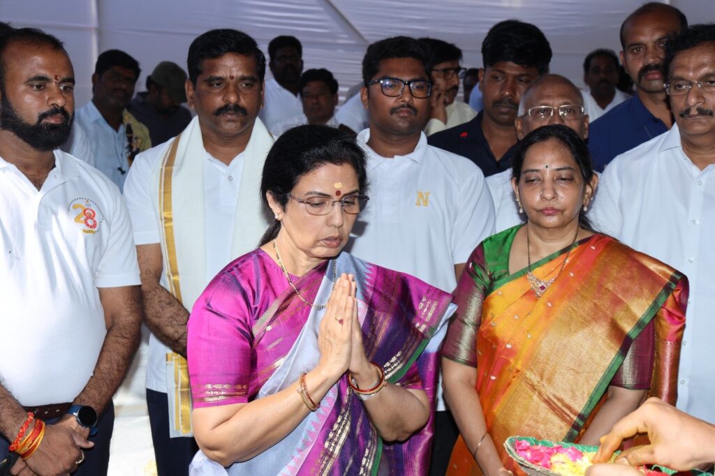 Nara Bhuvaneswari at the ceremony of New NTR Trust Building at Vijayawada